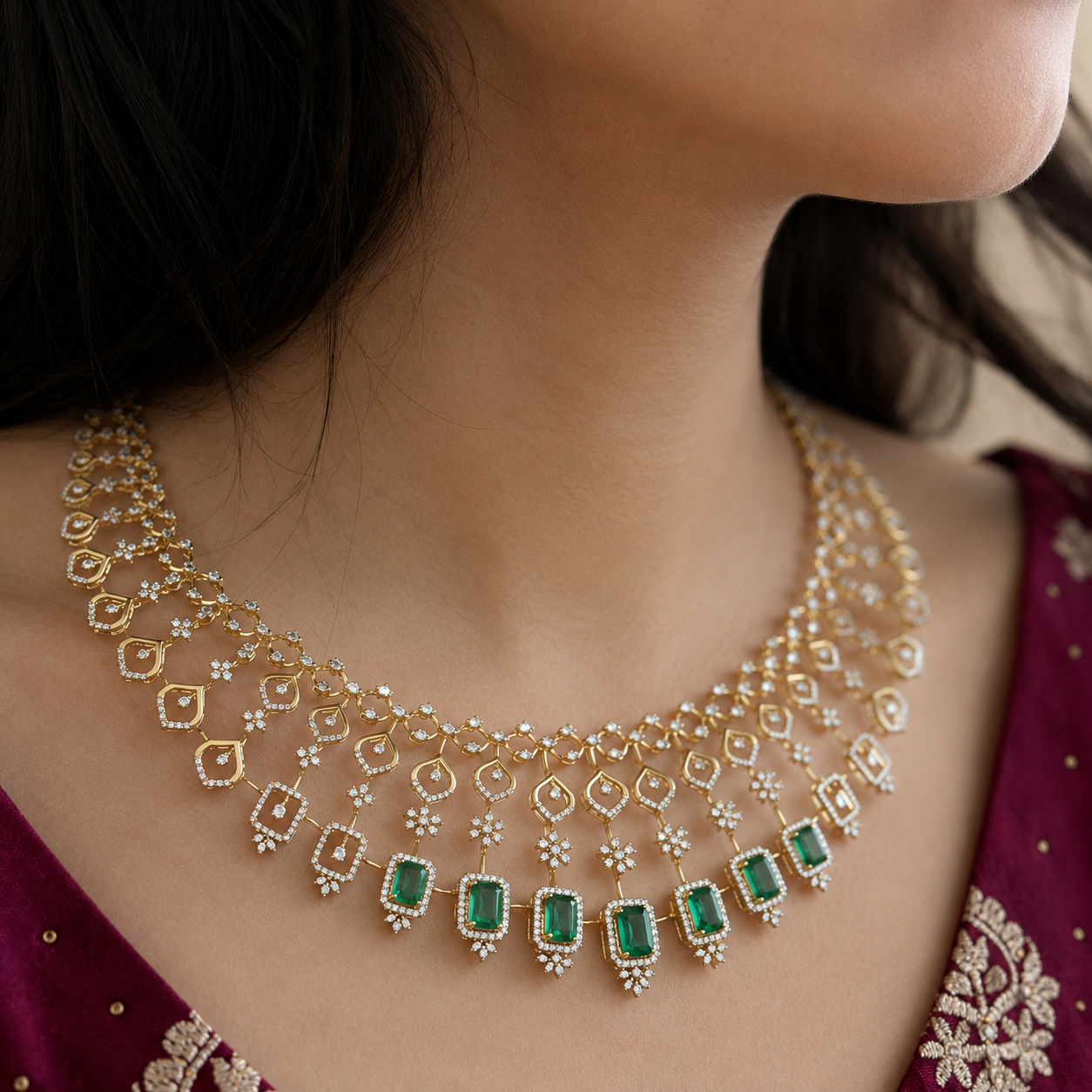 Blake Emerald Diamond Necklace