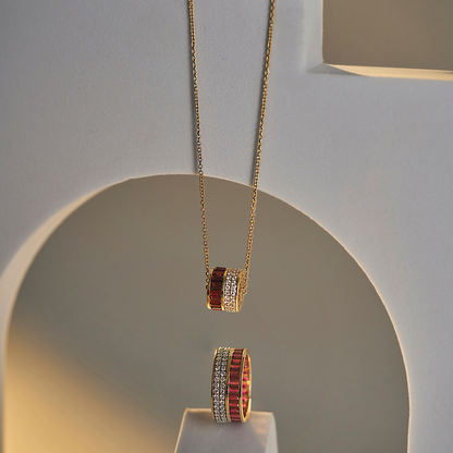 Drum Ruby Lab Grown Diamond Band_in-stock