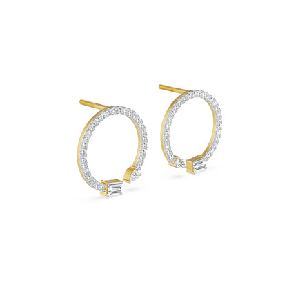 Brekie Hoop Lab Grown Diamond Earrings- Side view