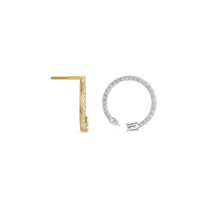 Brekie Hoop Lab Grown Diamond Earrings - Prospective view in 9KT