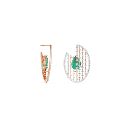 Glamorous Emerald Diamond Earrings Prospective view