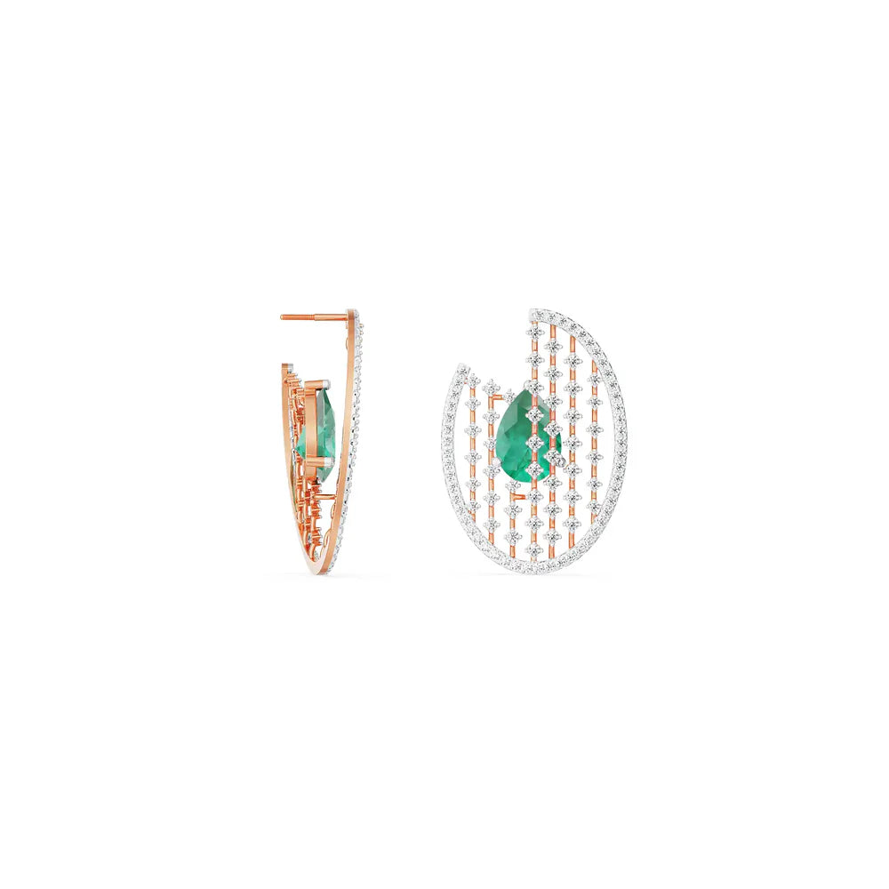 Glamorous Emerald Diamond Earrings_in_stock