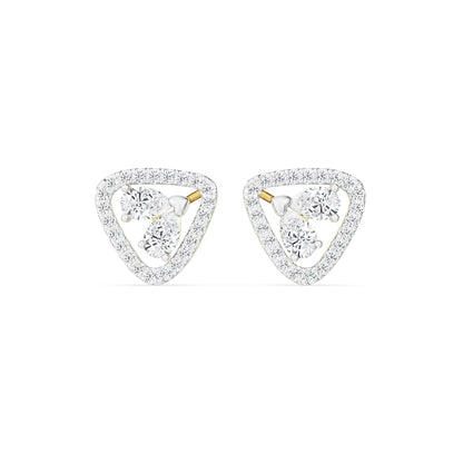 Duo Pear Diamond Studs Front view