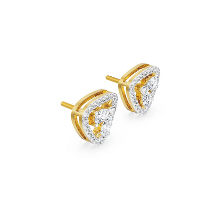 Duo Pear Diamond Studs Side view