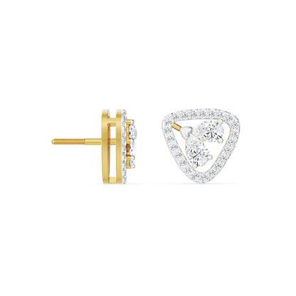 Duo Pear Diamond Studs Prospective view in 9KT