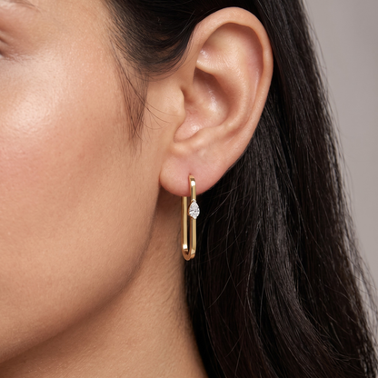 Pear Asymmetric Lab Grown Diamond Earrings