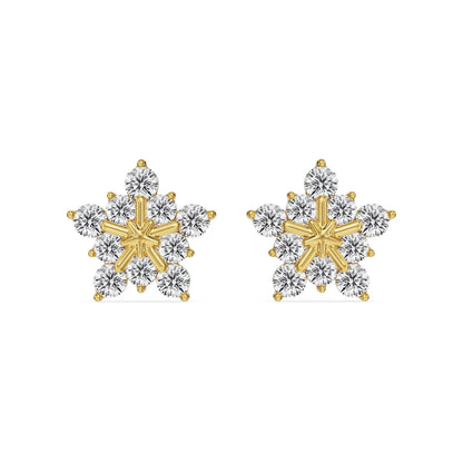 Daisy Drop Lab Grown Diamond Earring - front view