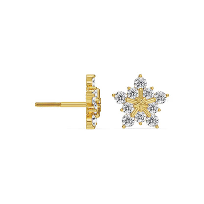 Daisy Drop Lab Grown Diamond Earring - perspective view