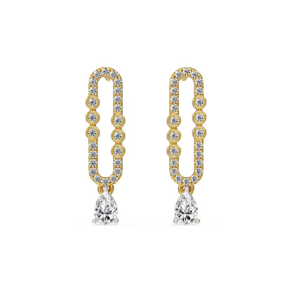 Dew Drop Lab Grown Diamond Earrings - front view