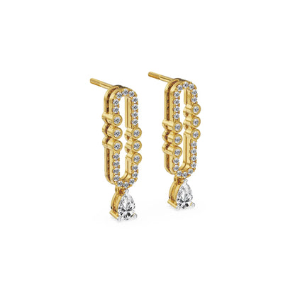 Dew Drop Lab Grown Diamond Earrings - side view