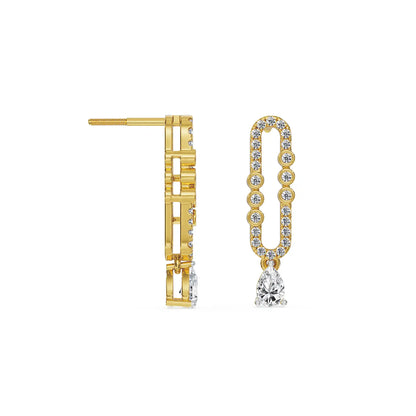 Dew Drop Lab Grown Diamond Earrings - perspective view