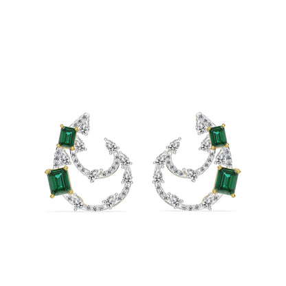 Eternal Emerald Lab Grown Diamond Studs - front view in 9KT