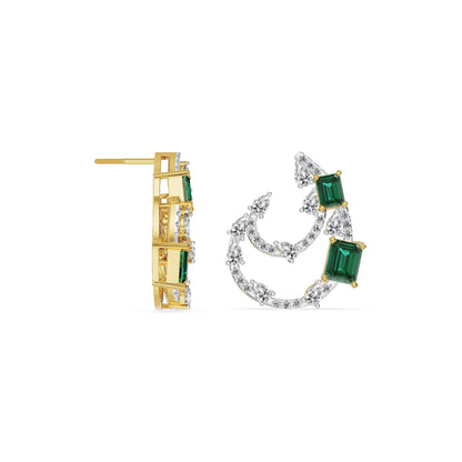 Eternal Emerald Lab Grown Diamond Studs - perspective view