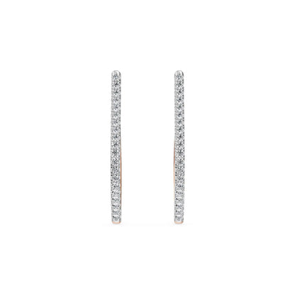 Inaya Minimalist Lab Grown Diamond Hoops - front view