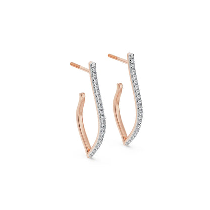 Inaya Minimalist Lab Grown Diamond Hoops - side view