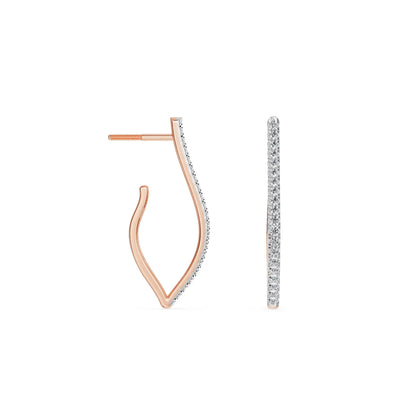 Inaya Minimalist Lab Grown Diamond Hoops - perspective view