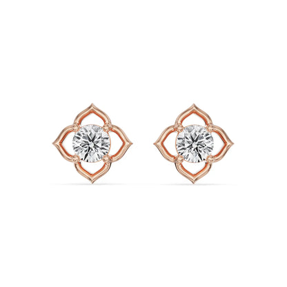 Little Blossom Lab Grown Diamond Studs - front view