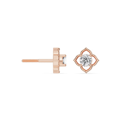 Little Blossom Lab Grown Diamond Studs - perspective view