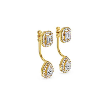 Toi et Moi Lab Grown Diamond Earrings - side view