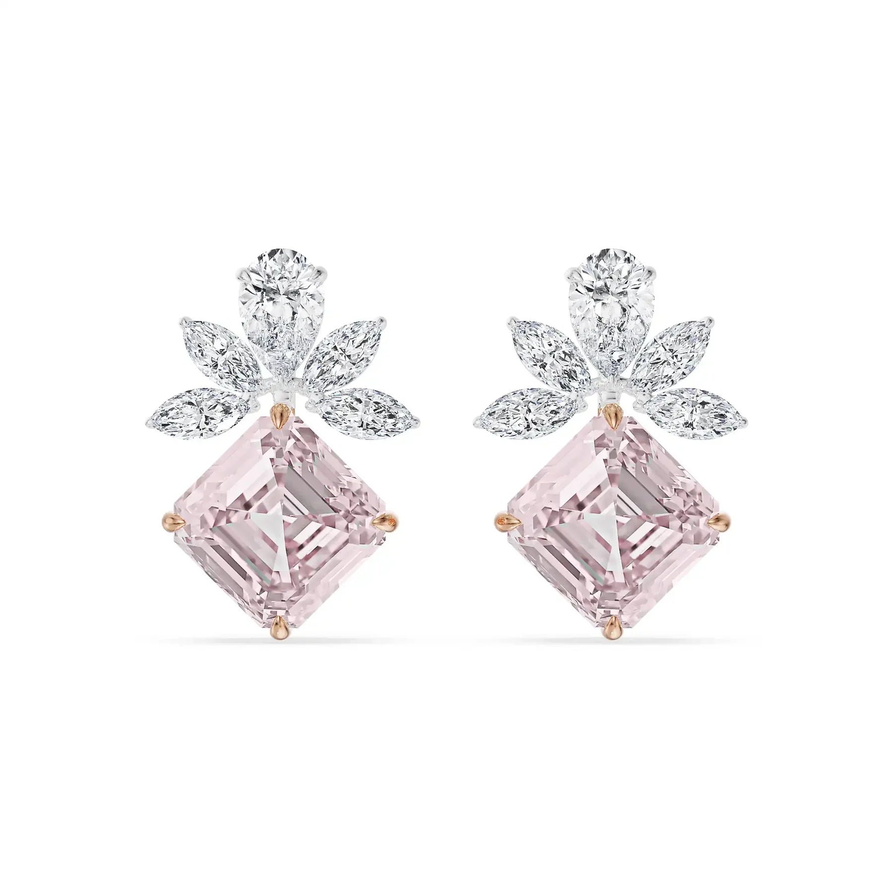Floral Pink Lab Grown Diamond Earrings_in_stock