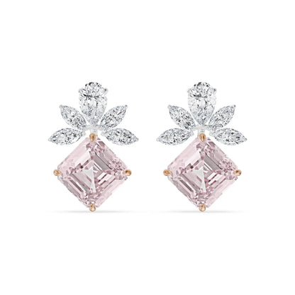Floral Pink Lab Grown Diamond Earrings_in_stock