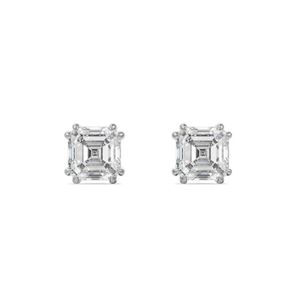 0.5 CT Asscher Lab Grown Diamond Studs - Front View