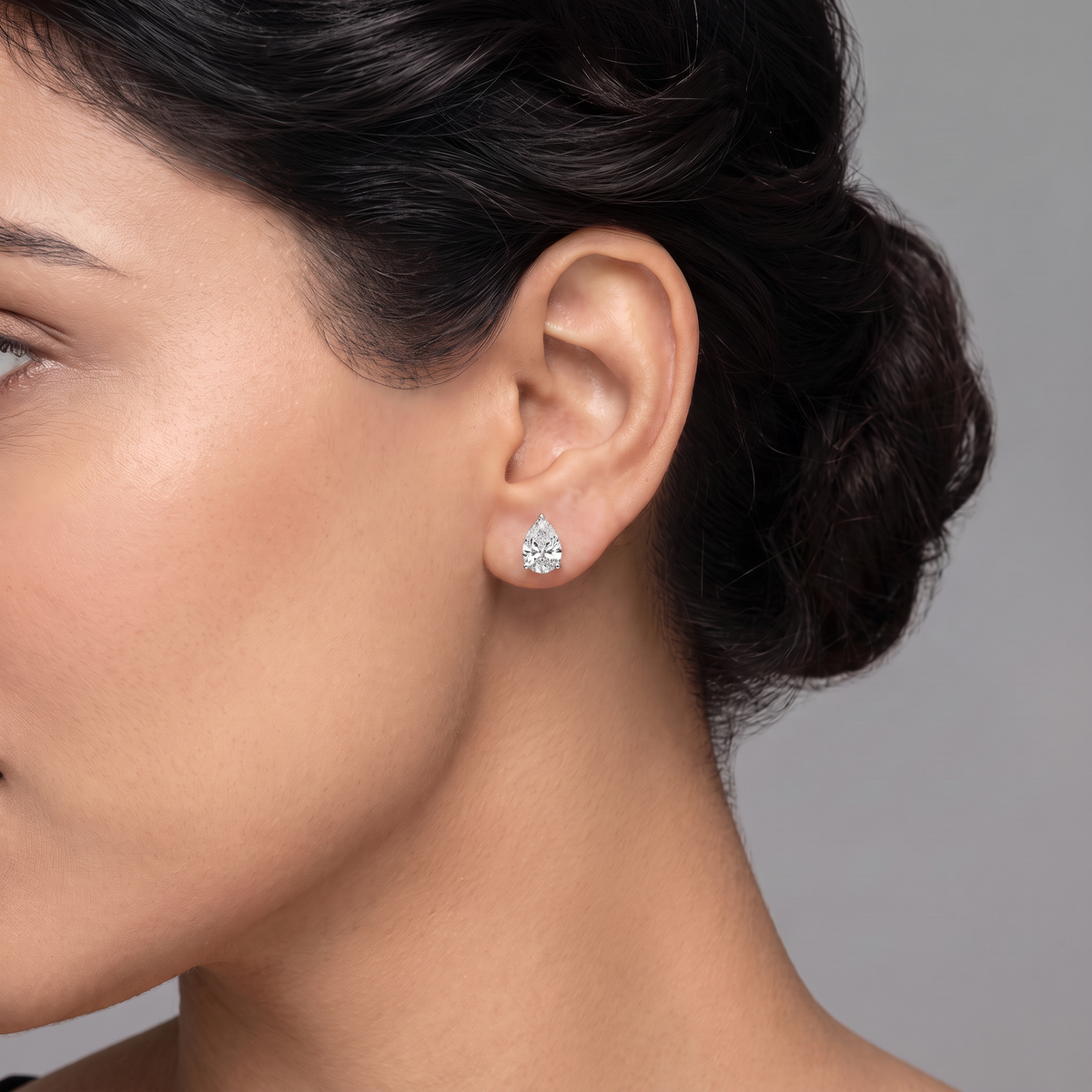 0.5 CT Pear Solitaire Lab Grown Diamond Studs