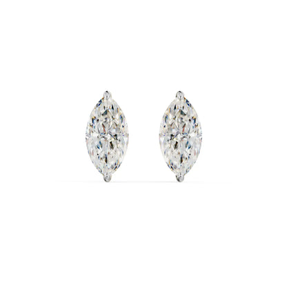 0.5 CT Marquise Lab Grown Diamond Studs - Front View