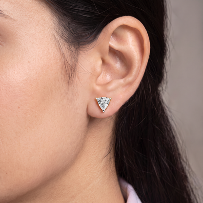 1 CT Trillion Curved Solitaire Lab Diamond Studs