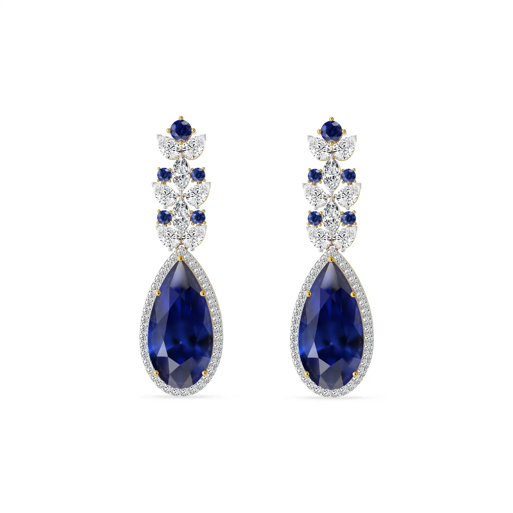 Indigo Ice Lab Grown Diamond Earrings - fornt view in 9KT