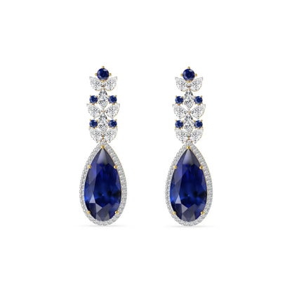 Indigo Ice Lab Grown Diamond Earrings - fornt view in 9KT