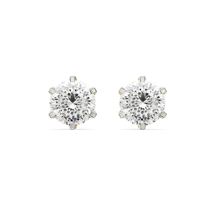 Potuguese Cut Lab Grown Diamond Studs - front view