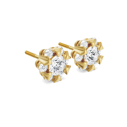Fiona Floral Lab Grown Diamond Studs - side view