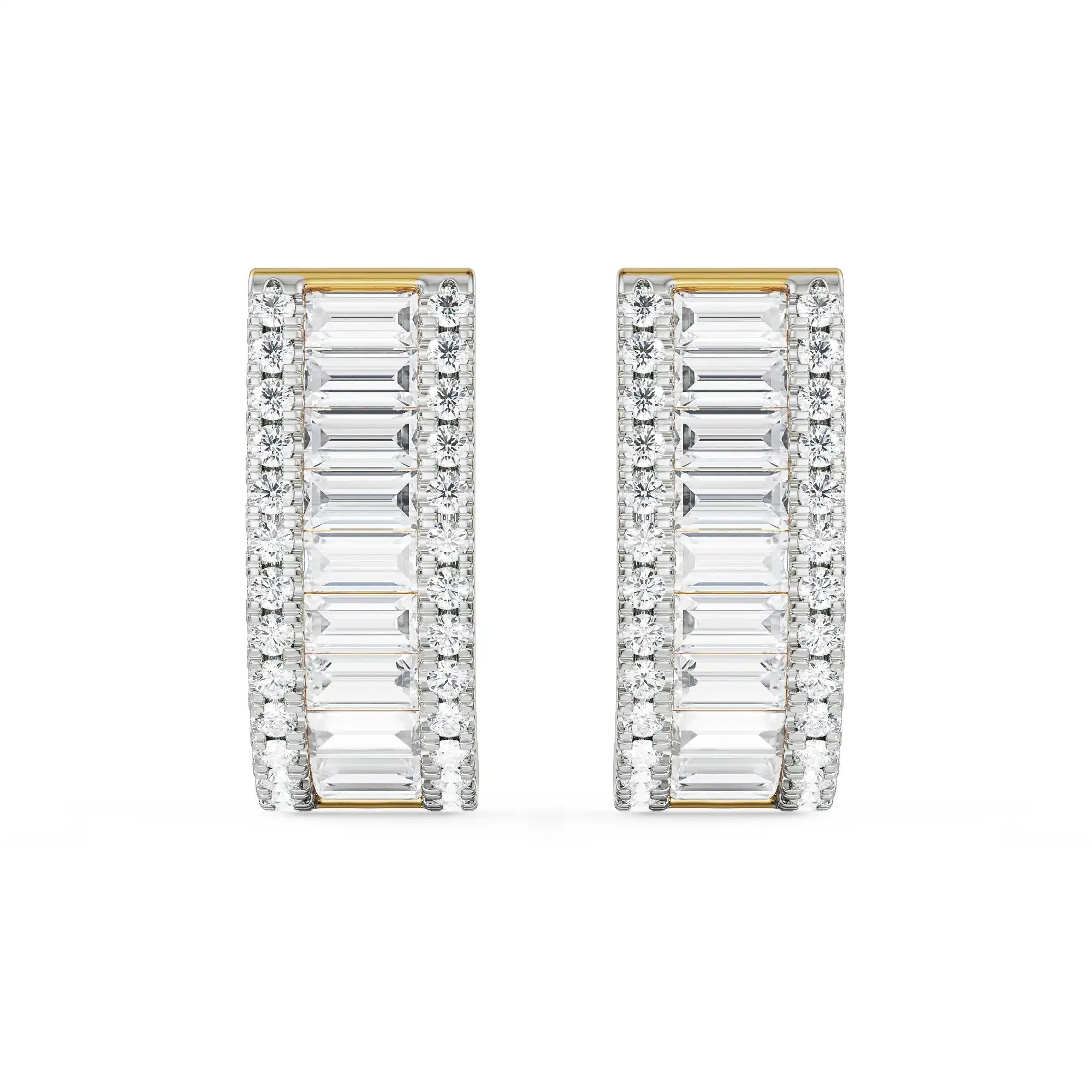Baguette Lab Grown Diamond Studs - front view