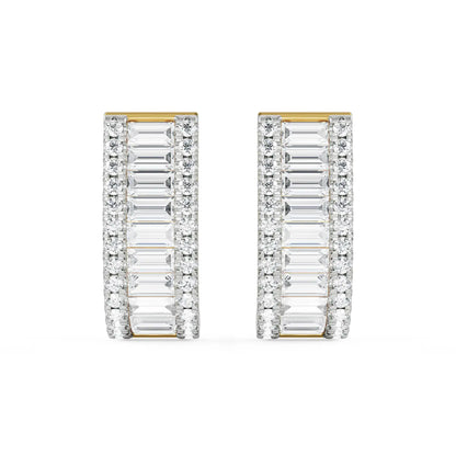 Baguette Lab Grown Diamond Studs - front view
