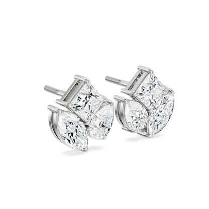 Eternal Trio Lab Grown Diamond Studs - side view