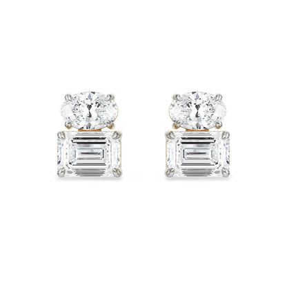 Divine Duo Lab Grown Diamond Studs - front view