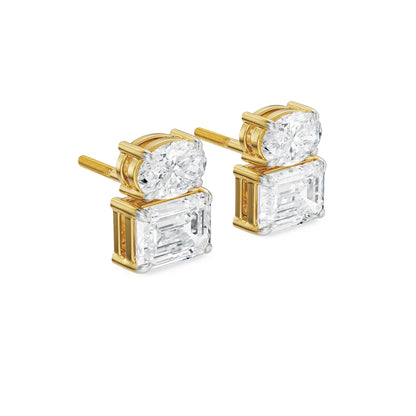 Divine Duo Lab Grown Diamond Studs - side view