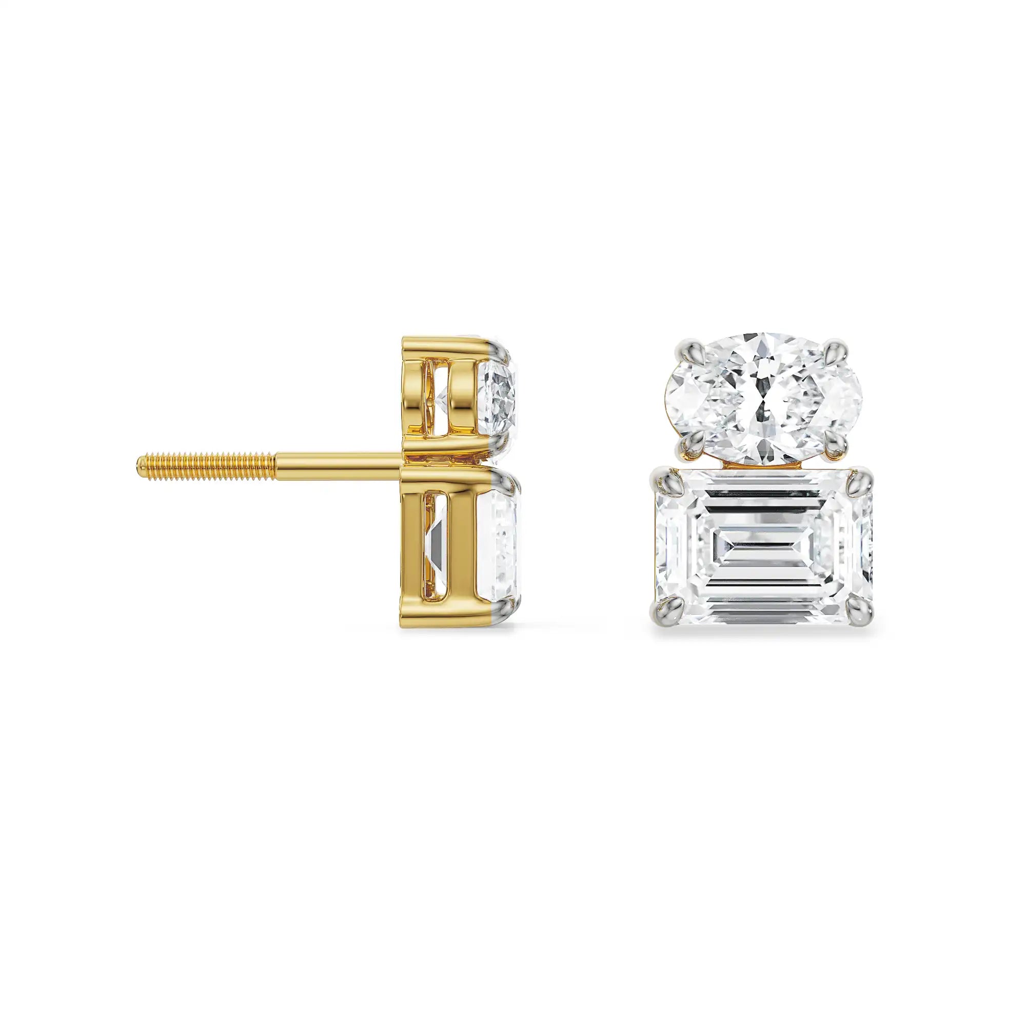 Divine Duo Lab Grown Diamond Studs - perspective view
