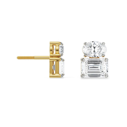 Divine Duo Lab Grown Diamond Studs - perspective view