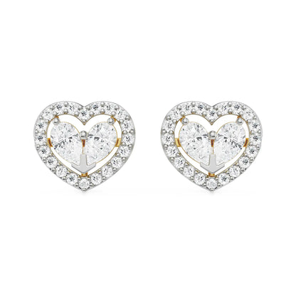 Heart of Pear Lab Grown Diamond Studs - front view