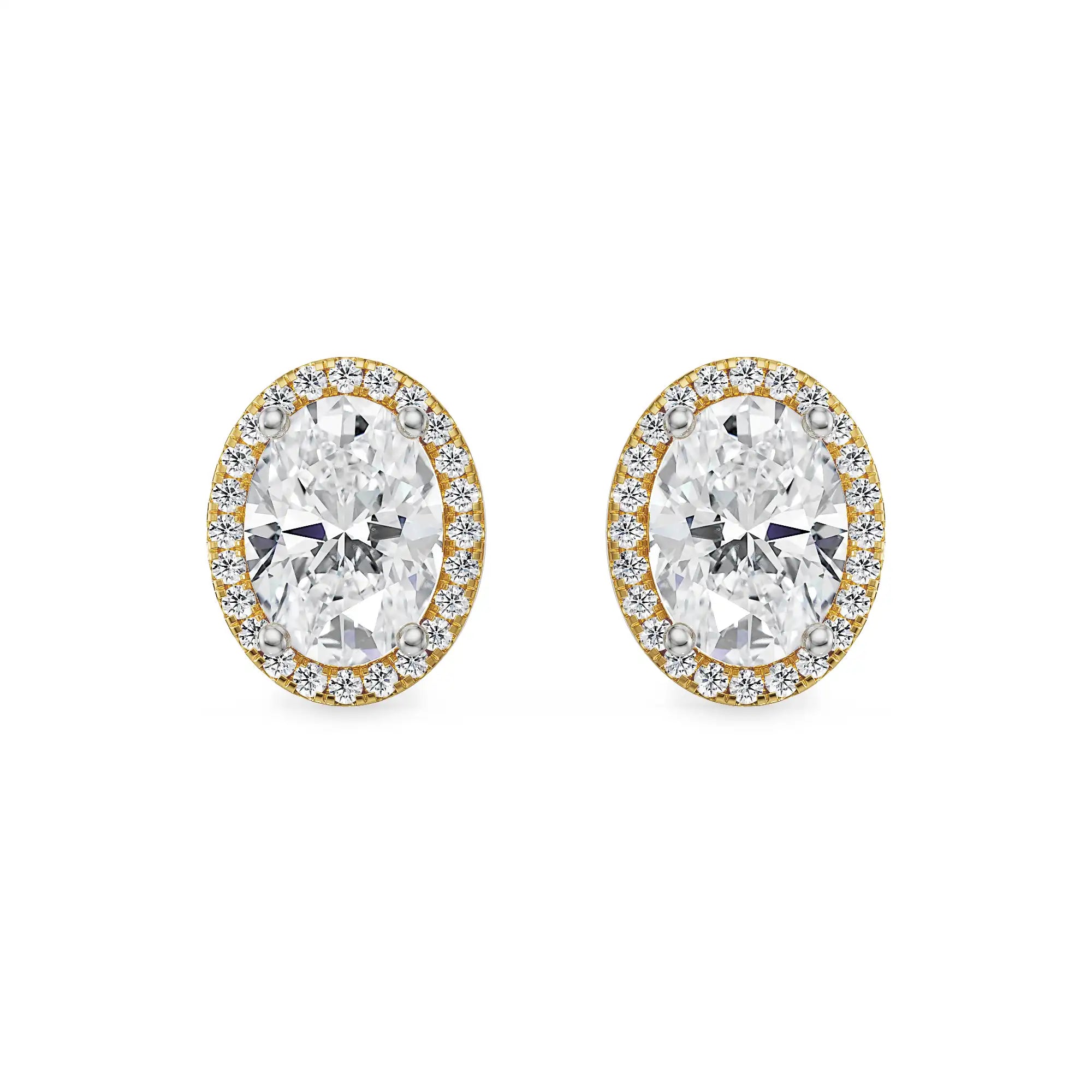 1 CT Celestial Halo Lab Grown Diamond Studs - front view