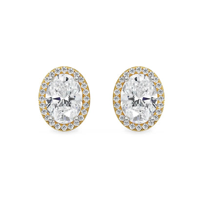 1 CT Celestial Halo Lab Grown Diamond Studs - front view
