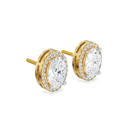 1 CT Celestial Halo Lab Grown Diamond Studs - side view