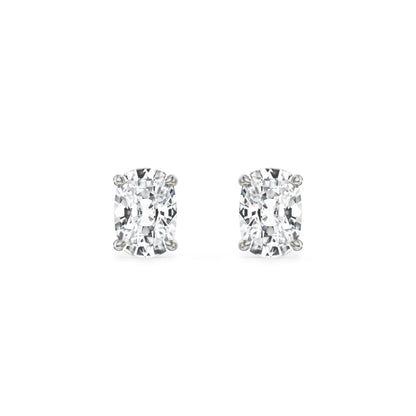 1 CT Enchanting Cushion Lab Grown Diamond Studs - front view