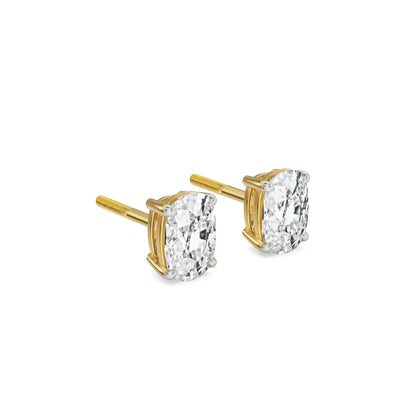 1 CT Enchanting Cushion Lab Grown Diamond Studs - side view