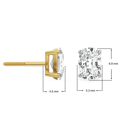 1 CT Enchanting Cushion Lab Grown Diamond Studs