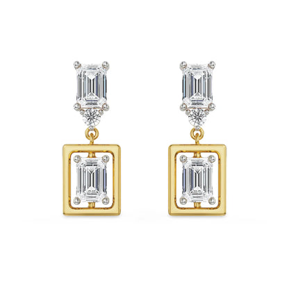 Emerald Chic Lab Grown Diamond Earrings - front view