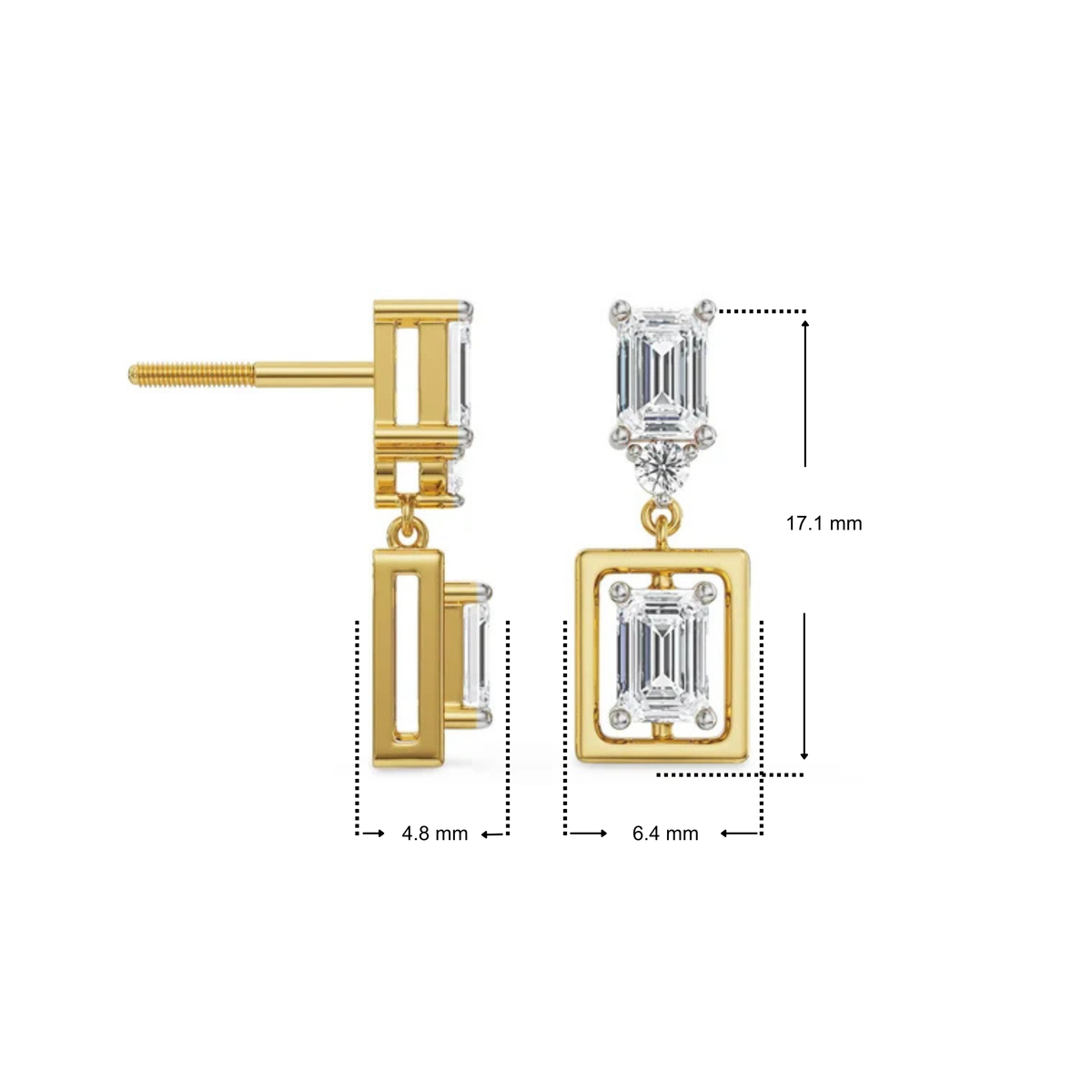 Emerald Chic Lab Grown Diamond Earrings