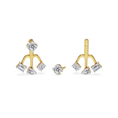 Back to Front Lab Grown Diamond Studs - Front view